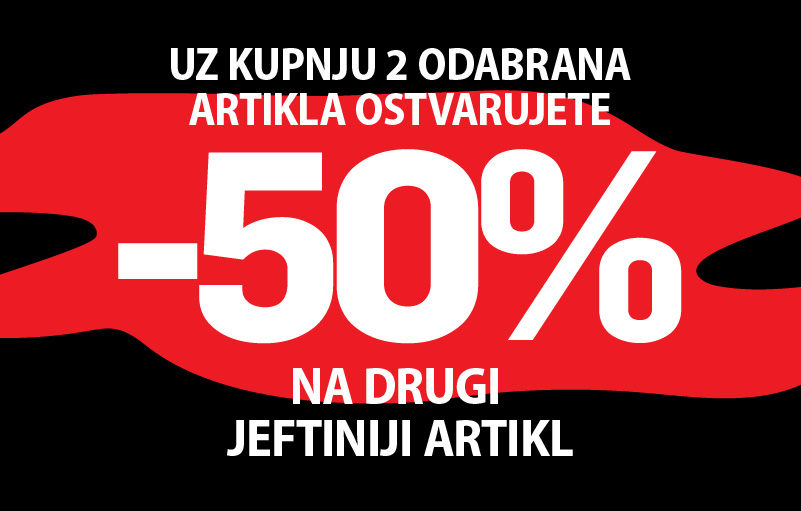 OSTVARI 50% POPUSTA NA DRUGI JEFTINIJI ARTIKL